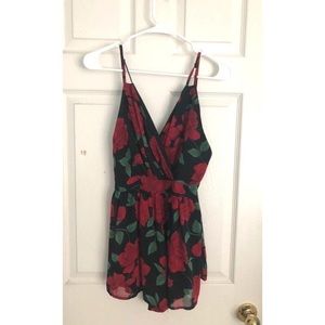 Backless Floral Romper